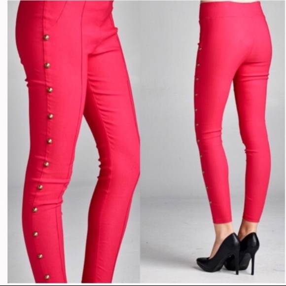 April Spirit Pants - April Spirit Hot Pink studded leggings pants xs/small